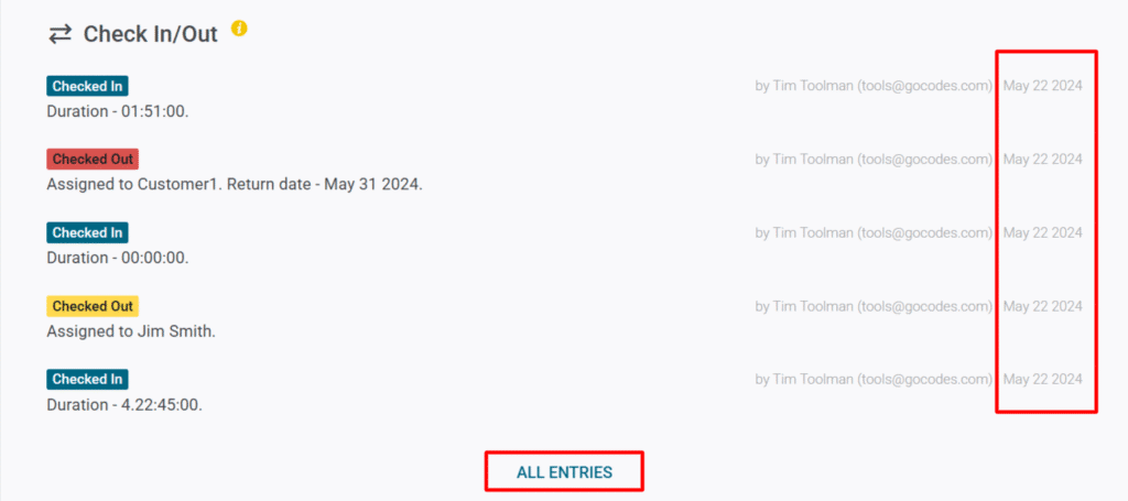 GoCodes Asset Tracking dashboard