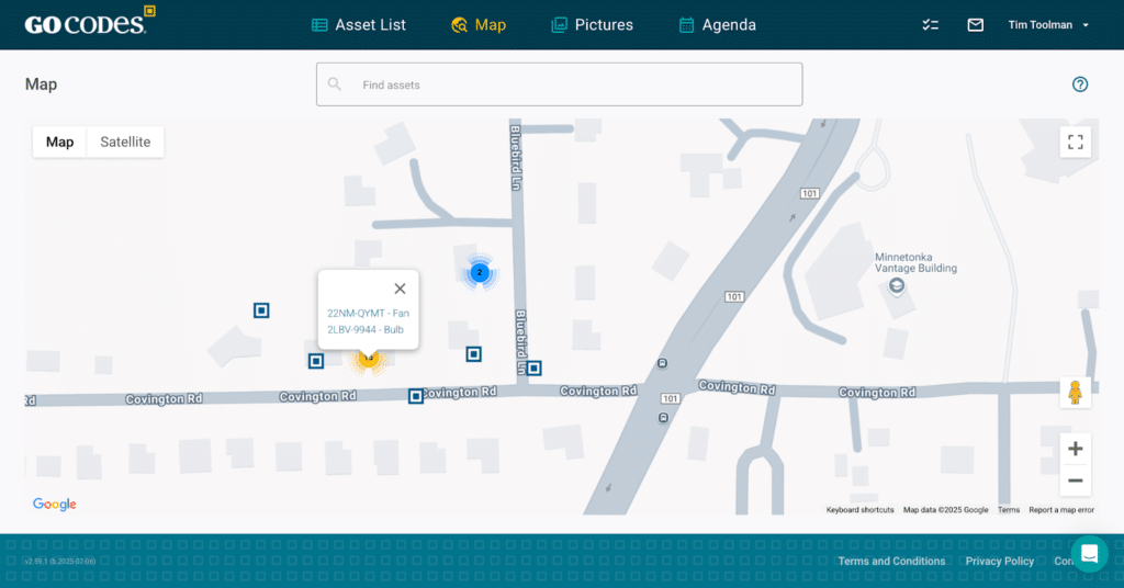 GoCodes Asset Tracking dashboard