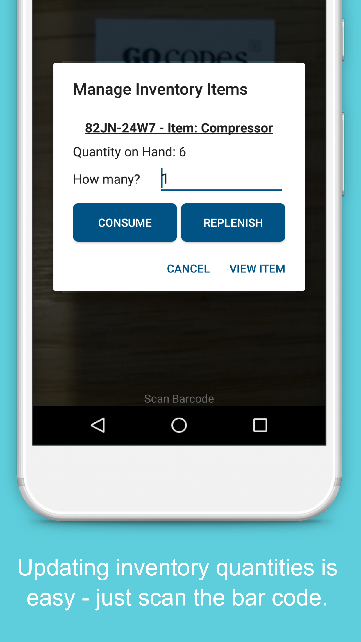 manage inventory using smartphone