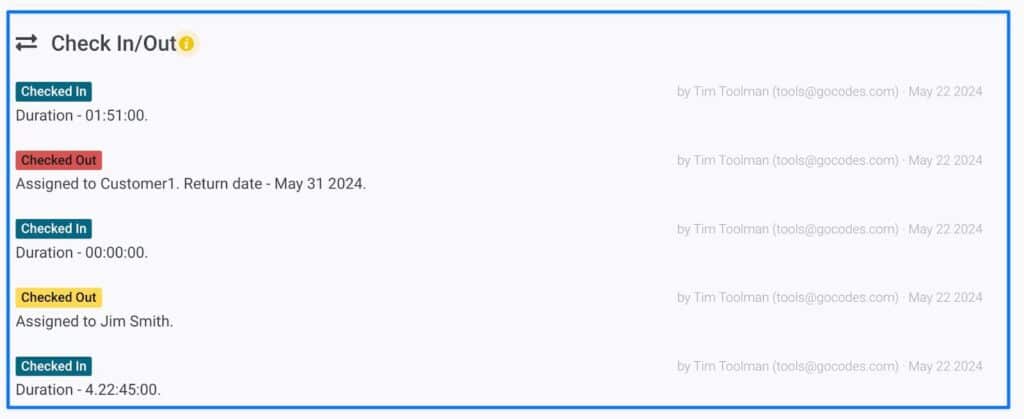GoCodes Asset Tracking dashboard