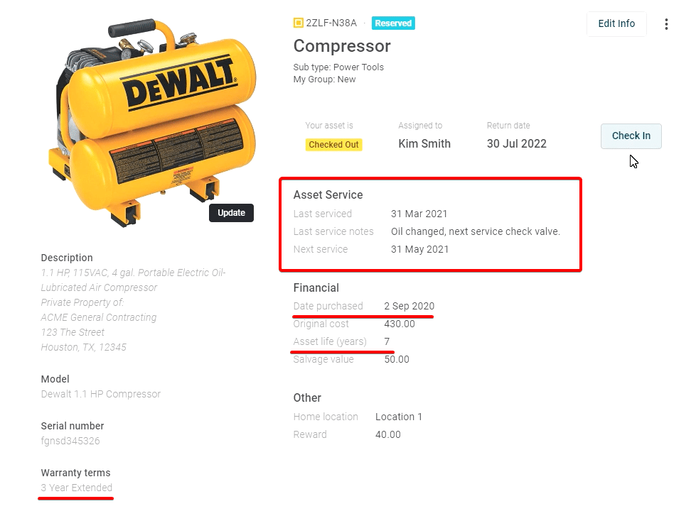 GoCodes Asset Tracking dashboard