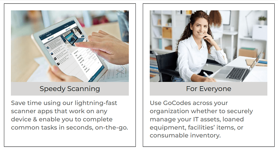 GoCodes Asset Tracking features