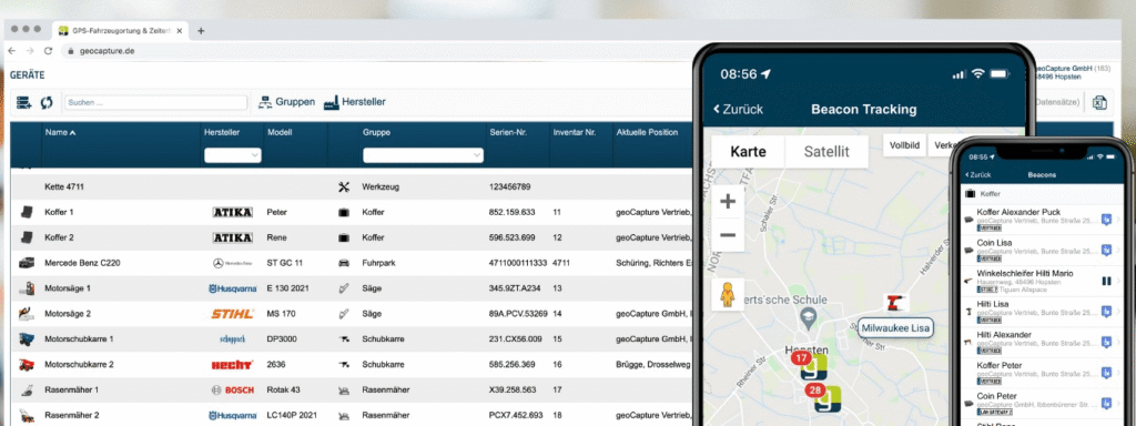 geoCapture dashboard