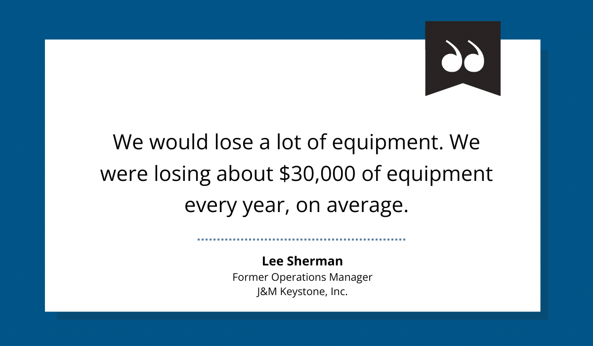 Lee Sherman quote on Reduced equipment loss with GoCodes Asset Tracking