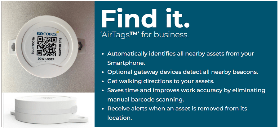GoCodes Asset Tracking dashboard