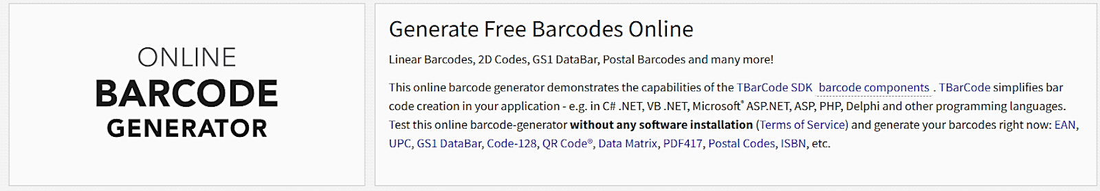 Barcode Tec dashboard